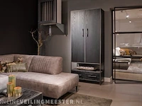 Set 6 stuks dark oak collectie oa tv-meubel, dressoir, hoog en laag rek, salontafel en hoog cabinet, zwart - afbeelding 6 van  6