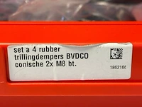 Set a 4 rubber trillingdempers bvdco conische 2x m8 bt - partij - afbeelding 4 van  4