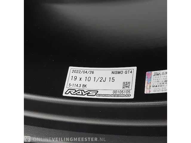 Set a 4x velg nismo, gt4 disc wheel / 5-114.3bk - afbeelding 7 van  40