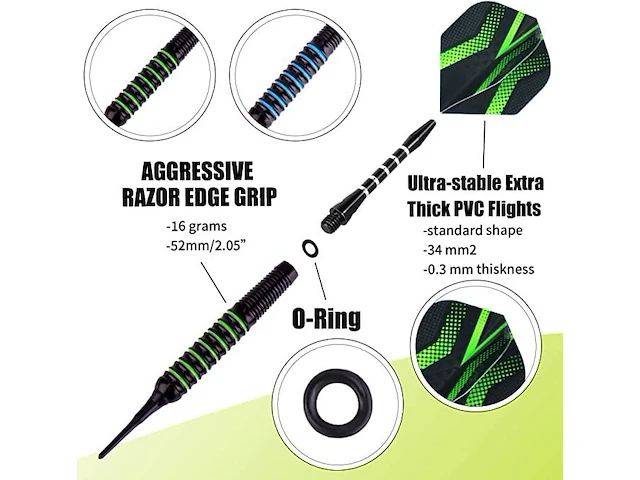 Set darts plastic + steel tips - afbeelding 2 van  4