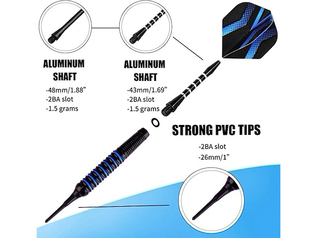 Set darts plastic + steel tips - afbeelding 3 van  4
