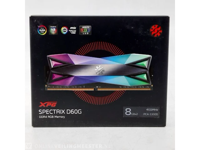 Set geheugenkaarten xpg, spectrix d60g 2x8gb 4133mhz pc4-33000 - afbeelding 1 van  8