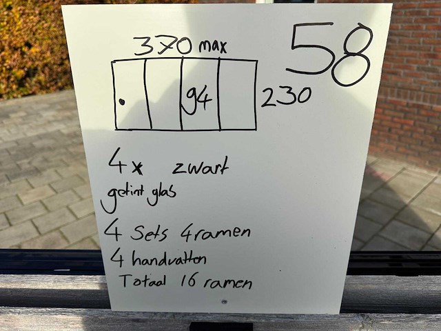 Set glaspanelen - 94x230 getint (4x4) - afbeelding 8 van  10