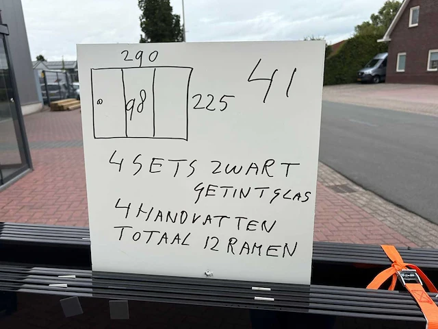 Set glaspanelen 98x225 getint (4x3) - afbeelding 8 van  10