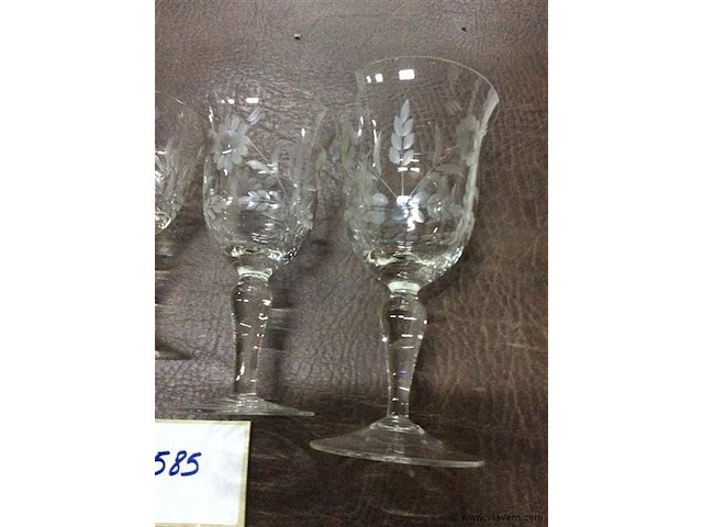 Set glazen ( geciseleerd) - afbeelding 4 van  5