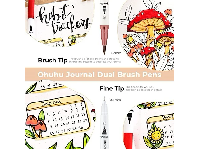 Set v 120 kleuren dubbel tip fineliner+marker - afbeelding 2 van  3