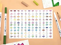 Set v 120 kleuren dubbel tip fineliner+marker - afbeelding 3 van  3
