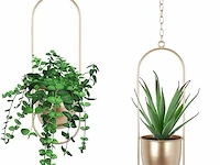 Set v 2 hangende plantenbak ovaal goudkleurig - afbeelding 1 van  4