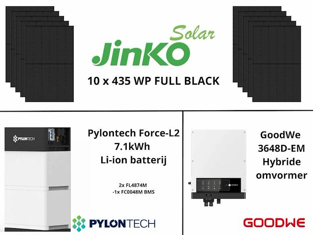 Set van 10 zonnepanelen met hybride omvormer en 7,1 kwh batterij. - afbeelding 1 van  14