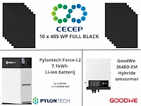 Set van 10 zonnepanelen met hybride omvormer en 7,1 kwh batterij. - afbeelding 1 van  14