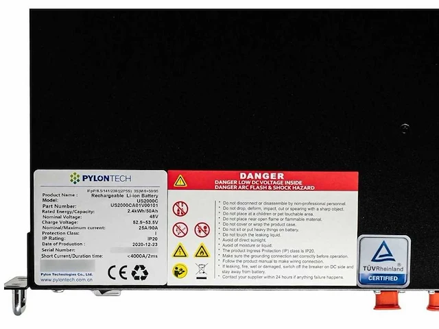 Set van 14 full black zonnepanelen (420 wp) met goodwe 5048d-em hybride omvormer en 2 x pylontech 2,4 kwh batterij t.b.v. energieopslag (totaal vermogen 4,8 kw) - afbeelding 6 van  14