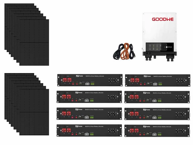 Set van 14 zonnepanelen (435 wp) met 19,2 kw batterij en hybride omvormer - afbeelding 1 van  14