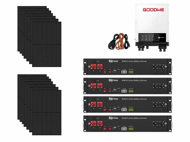 Set van 14 zonnepanelen (435 wp) met 9,6 kw batterij en hybride omvormer - afbeelding 1 van  14