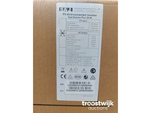 Set van 15 v-sun 275-60p zonnepanelen en 1 saj sununo plus 4k-m omvormer (1-fase) - afbeelding 6 van  6
