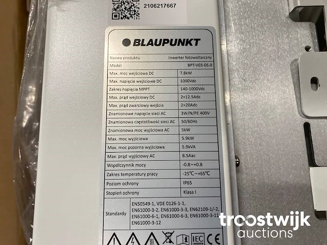 Set van 18 astronergy glas-glas zonnepanelen (310 wp) en 1 blaupunkt bpt-v03-5.0 omvormer - afbeelding 9 van  10