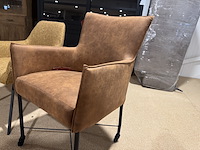 Set van 2 eetkamerstoelen geel/cognac - afbeelding 3 van  6