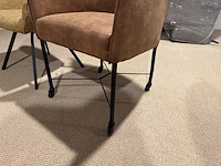 Set van 2 eetkamerstoelen geel/cognac - afbeelding 4 van  6