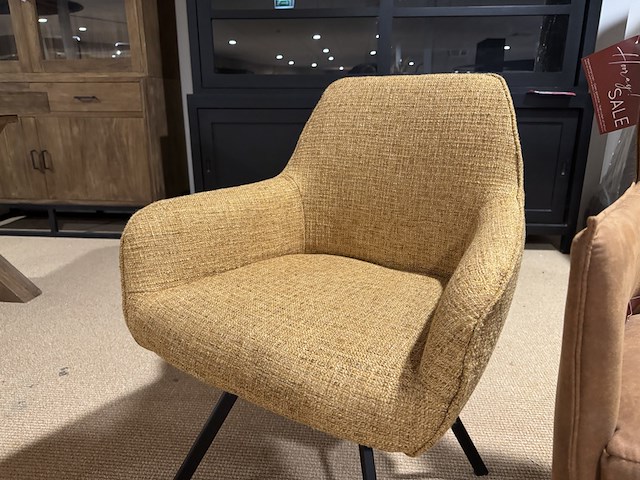 Set van 2 eetkamerstoelen geel/cognac - afbeelding 5 van  6