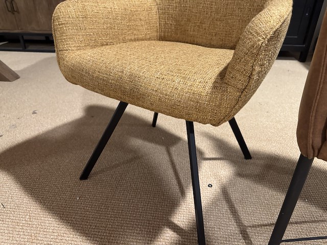 Set van 2 eetkamerstoelen geel/cognac - afbeelding 6 van  6