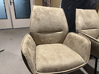 Set van 2 eetkamerstoelen, groen microvezelstof, zwart metalen poten - afbeelding 2 van  5