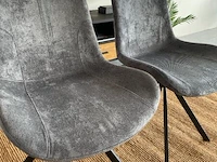 Set van 2 industriële eetkamerstoelen in antraciet antraciet / zwart - afbeelding 2 van  7