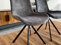 Set van 2 industriële eetkamerstoelen in antraciet antraciet / zwart - afbeelding 3 van  7