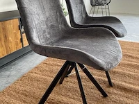 Set van 2 industriële eetkamerstoelen in antraciet antraciet / zwart - afbeelding 4 van  7