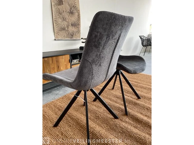 Set van 2 industriële eetkamerstoelen in antraciet antraciet / zwart - afbeelding 5 van  7