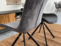 Set van 2 industriële eetkamerstoelen in antraciet antraciet / zwart - afbeelding 5 van  7