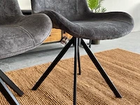 Set van 2 industriële eetkamerstoelen in antraciet antraciet / zwart - afbeelding 6 van  7