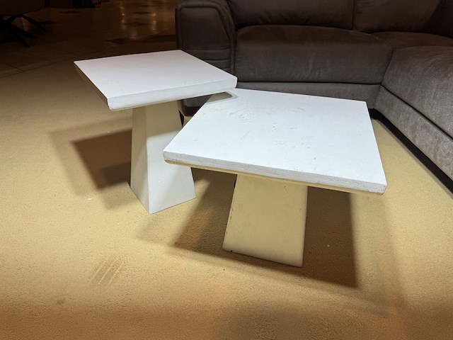 Set van 2 salontafels, wit hout - afbeelding 1 van  4