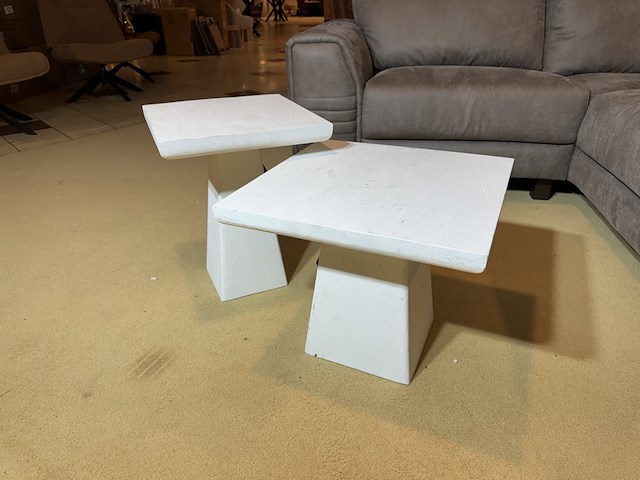 Set van 2 salontafels, wit hout - afbeelding 2 van  4