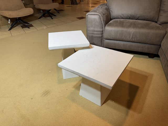 Set van 2 salontafels, wit hout - afbeelding 4 van  4