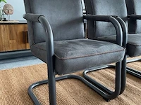 Set van 3 industriële eetkamerstoelen in antraciet rusty furniture, antraciet / zwart - afbeelding 3 van  9