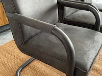 Set van 3 industriële eetkamerstoelen in antraciet rusty furniture, antraciet / zwart - afbeelding 4 van  9