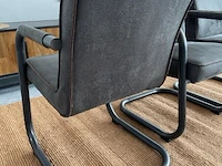 Set van 3 industriële eetkamerstoelen in antraciet rusty furniture, antraciet / zwart - afbeelding 5 van  9
