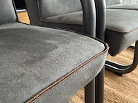 Set van 3 industriële eetkamerstoelen in antraciet rusty furniture, antraciet / zwart - afbeelding 6 van  9