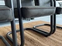 Set van 3 industriële eetkamerstoelen in antraciet rusty furniture, antraciet / zwart - afbeelding 7 van  9