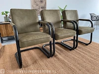 Set van 3 industriële eetkamerstoelen in olive green rusty furniture, groen / zwart - afbeelding 1 van  9