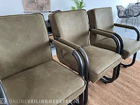 Set van 3 industriële eetkamerstoelen in olive green rusty furniture, groen / zwart - afbeelding 2 van  9