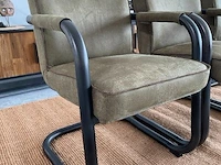 Set van 3 industriële eetkamerstoelen in olive green rusty furniture, groen / zwart - afbeelding 3 van  9