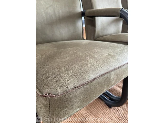 Set van 3 industriële eetkamerstoelen in olive green rusty furniture, groen / zwart - afbeelding 6 van  9