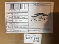 Set van 3 salontafels, zwart metaal - afbeelding 1 van  1