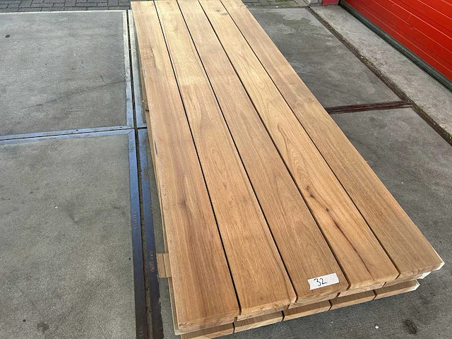 Set van 3 stuks tafelbladen guyana teak (280 x 95) - afbeelding 1 van  6