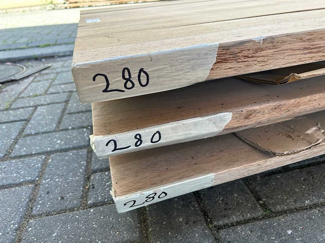 Set van 3 stuks tafelbladen guyana teak (280 x 95) - afbeelding 6 van  6