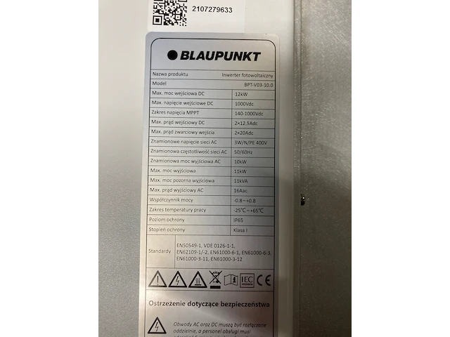 Set van 36 astronergy 310 wp glas-glas zonnepanelen en 1 blaupunkt bpt-v03-10.0 omvormer (3-fase) - afbeelding 2 van  10