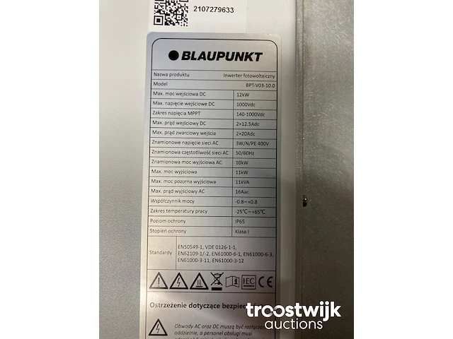 Set van 36 astronergy 310 wp glas-glas zonnepanelen en 1 blaupunkt bpt-v03-10.0 omvormer (3-fase) - afbeelding 2 van  10
