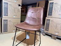 Set van 4 barstoelen, army microvezelstof, zwart metalen onderstel - afbeelding 2 van  5