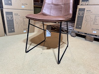 Set van 4 barstoelen, army microvezelstof, zwart metalen onderstel - afbeelding 3 van  5