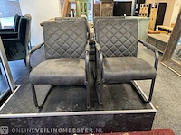 Set van 4 eetkamerstoelen, antraciet, ecoleer - afbeelding 2 van  4